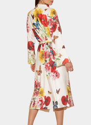 Bouquet Ivory Floral Long Robe