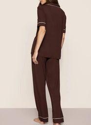 Gisele Chocolate SS Cropped PJ Set