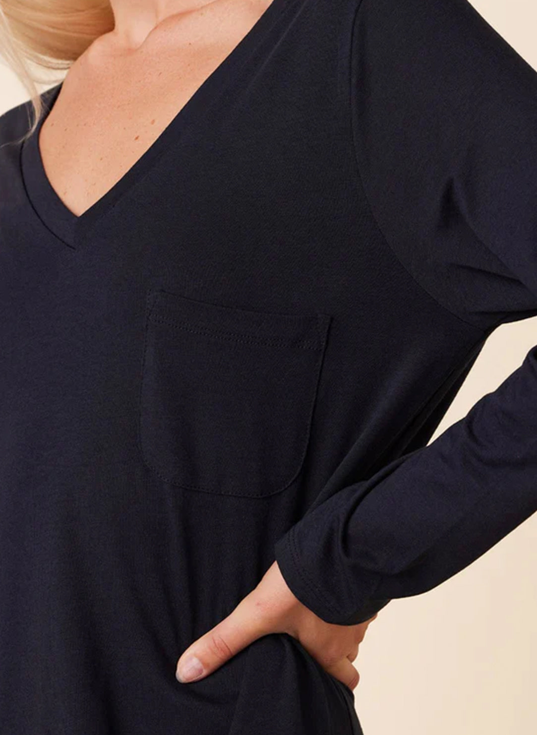 Classic Midnight V-Neck Nightshirt