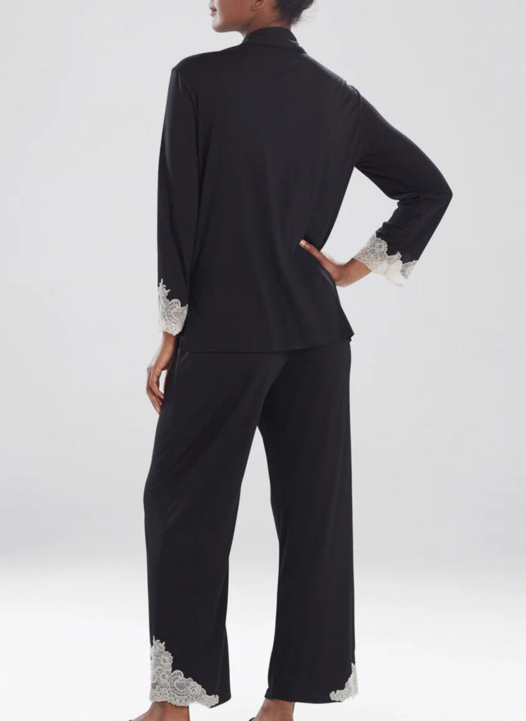 Shangri La Black L/S Notch Pajama Set