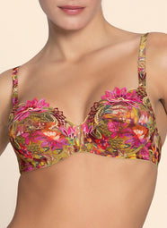 Danse Des Fleurs Fushia Vert Full Cup Bra
