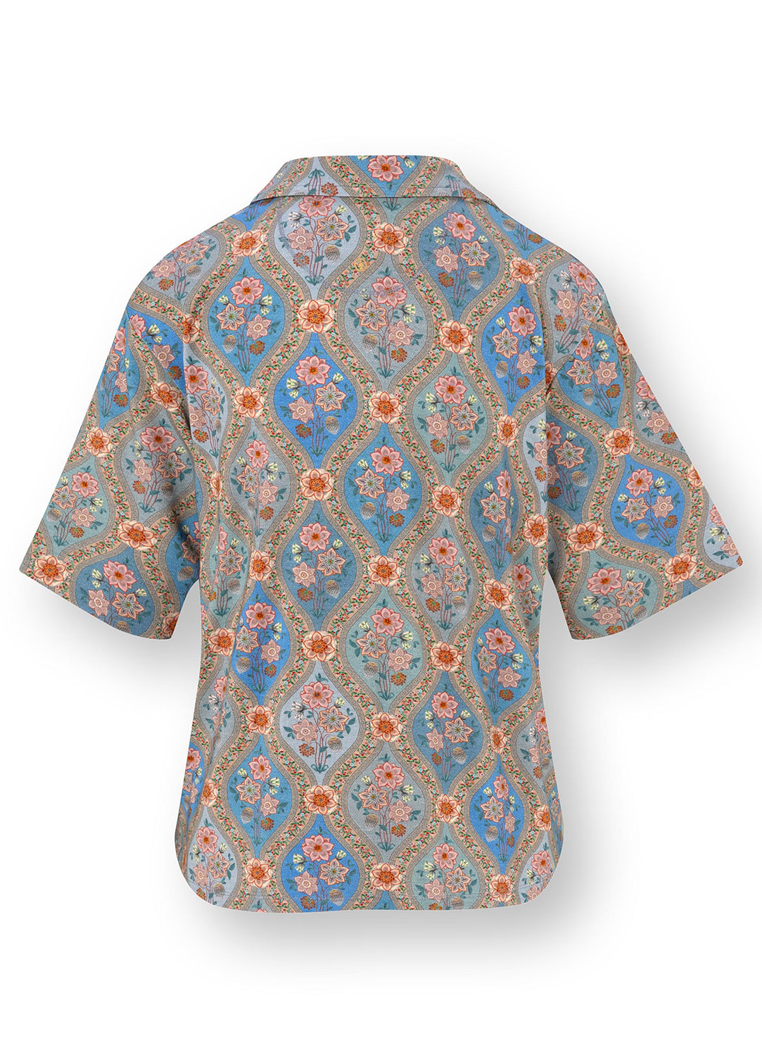 Ornamento Blue Flora Short Sleeve Top