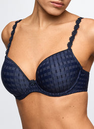 Avero Velvet Blue Padded Plunge Bra