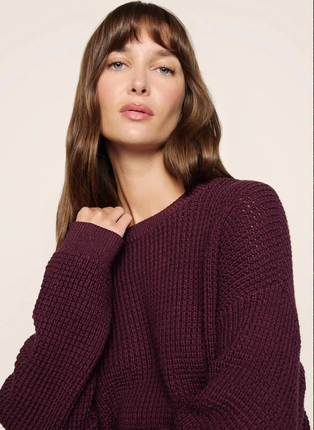 Recycled Sweater Wildberry Cropped Crew