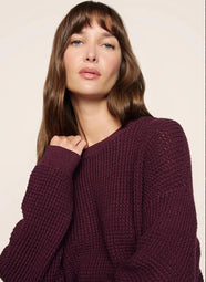 Recycled Sweater Wildberry Cropped Crew