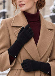 Luxe Knit Black Tech Touch Gloves