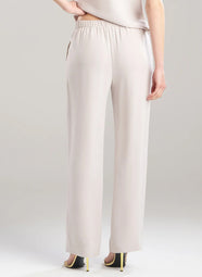 Stretch Crepe Pearl Pull on Straight Leg Pant