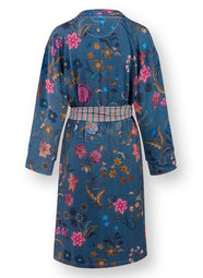 Coco Flower Blue Nisha Kimono Short Robe