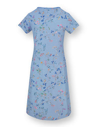 Delhi Dreams Blue Daniela Short Sleeve Night Dress