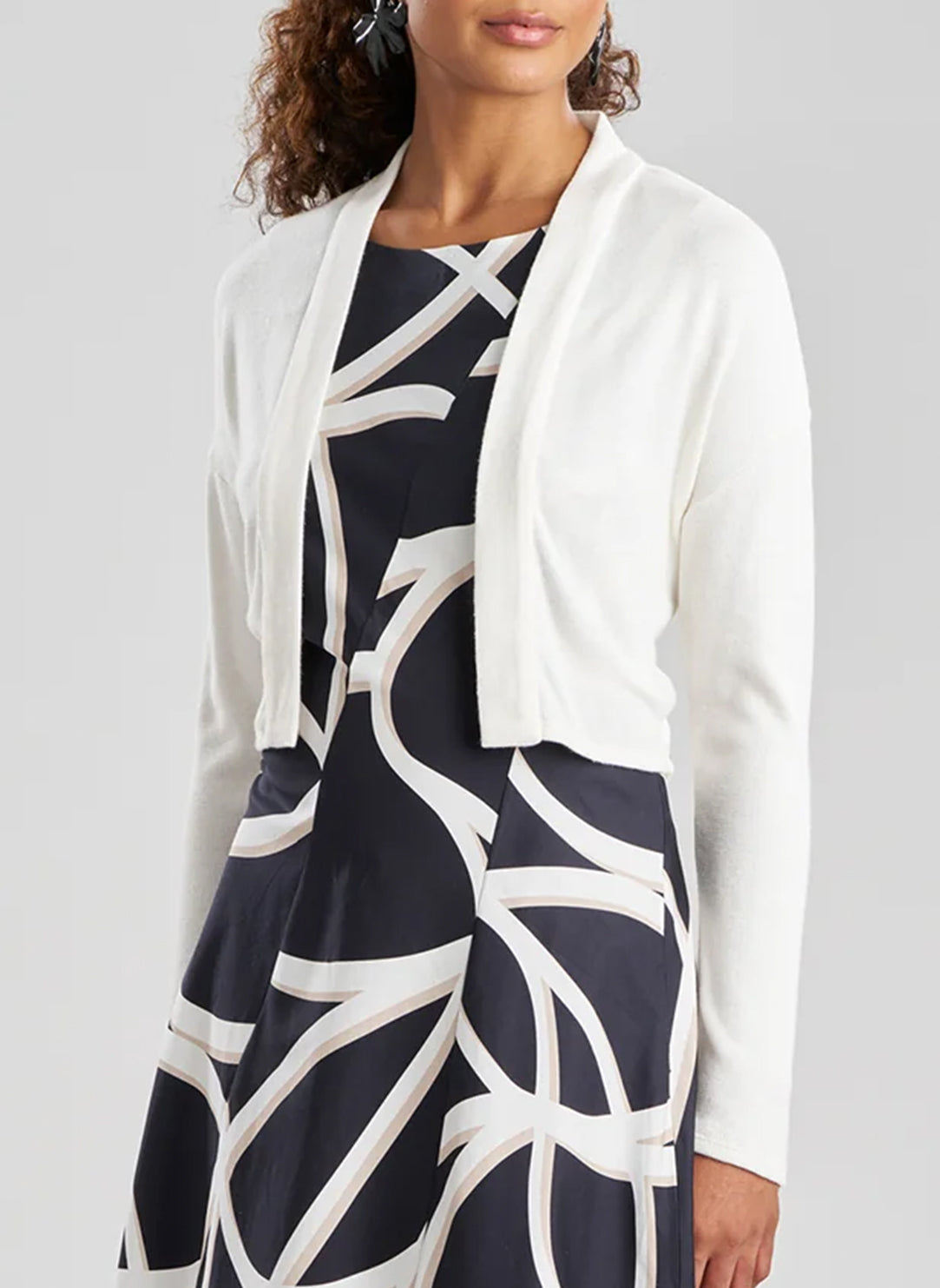 Lightweight Knit White Bolero
