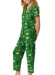 Dog Park Green Cropped PJ Set