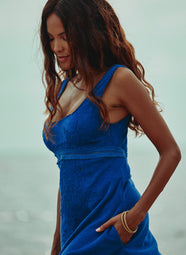 Celeste Eponge Bleu Terry Short Dress