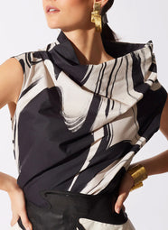 Vegan Luxe Lambskin Black Obi Belt with Embroidery