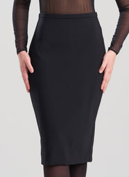 Techno Crepe Black Pencil Skirt