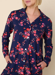 Roses Navy Long Sleeve Pajama Set