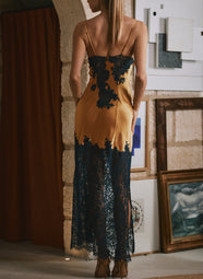 Dahlia Satin Dore/Nuit Gown