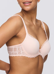 Jadei Glossy Pink Padded Bra Heartshape