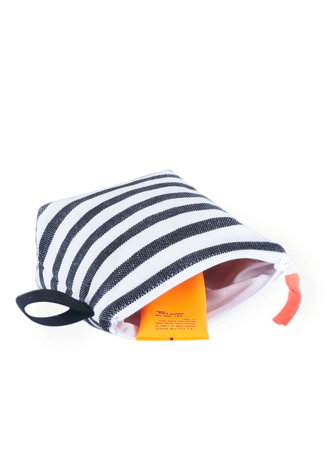 El Leopoldo Black Stripe Medium Clutch Bag