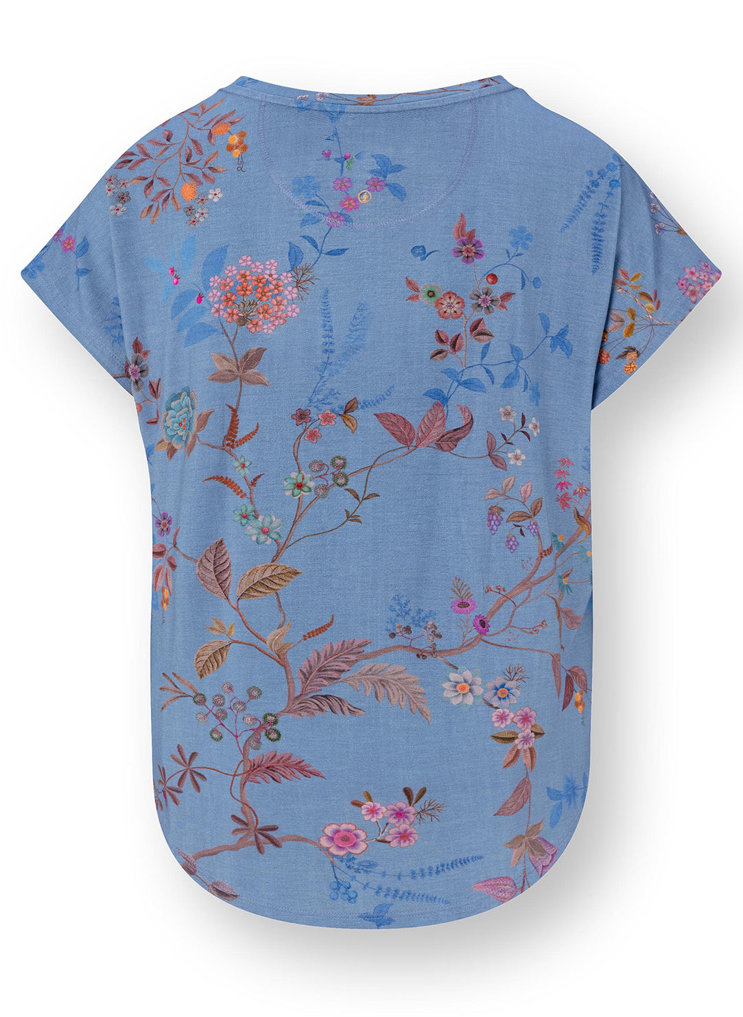 Bodhi Flower Blue Tatum Short Sleeve Top