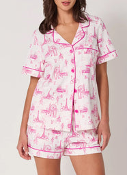 Jet Setter White Short Pajama Set