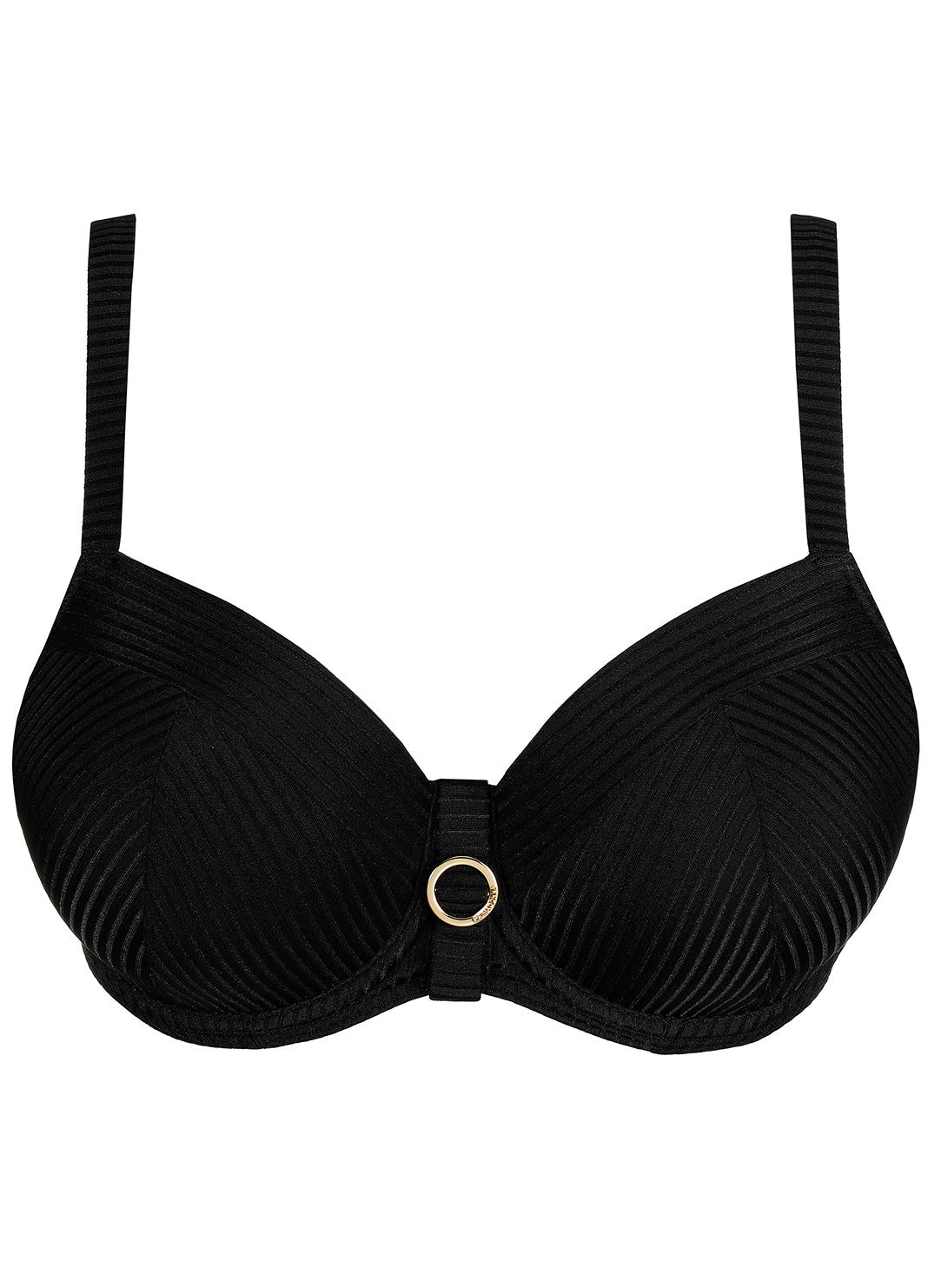 Delray Black Padded Balcony Bikini Top