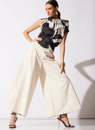 Vegan Luxe Lambskin Black Obi Belt with Embroidery