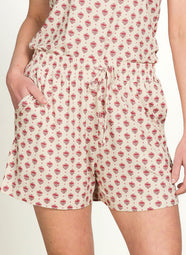 Jaipur Flower White Pink Bob Short