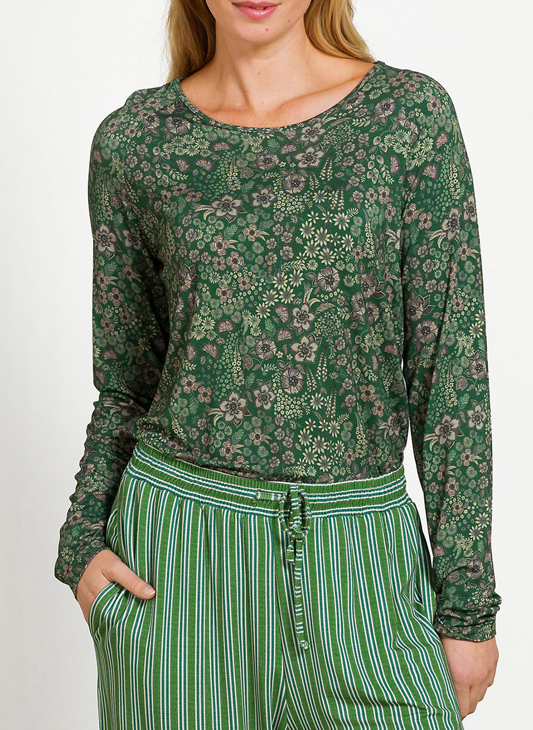 Daisy Dreams Green Tina Long Sleeve Top