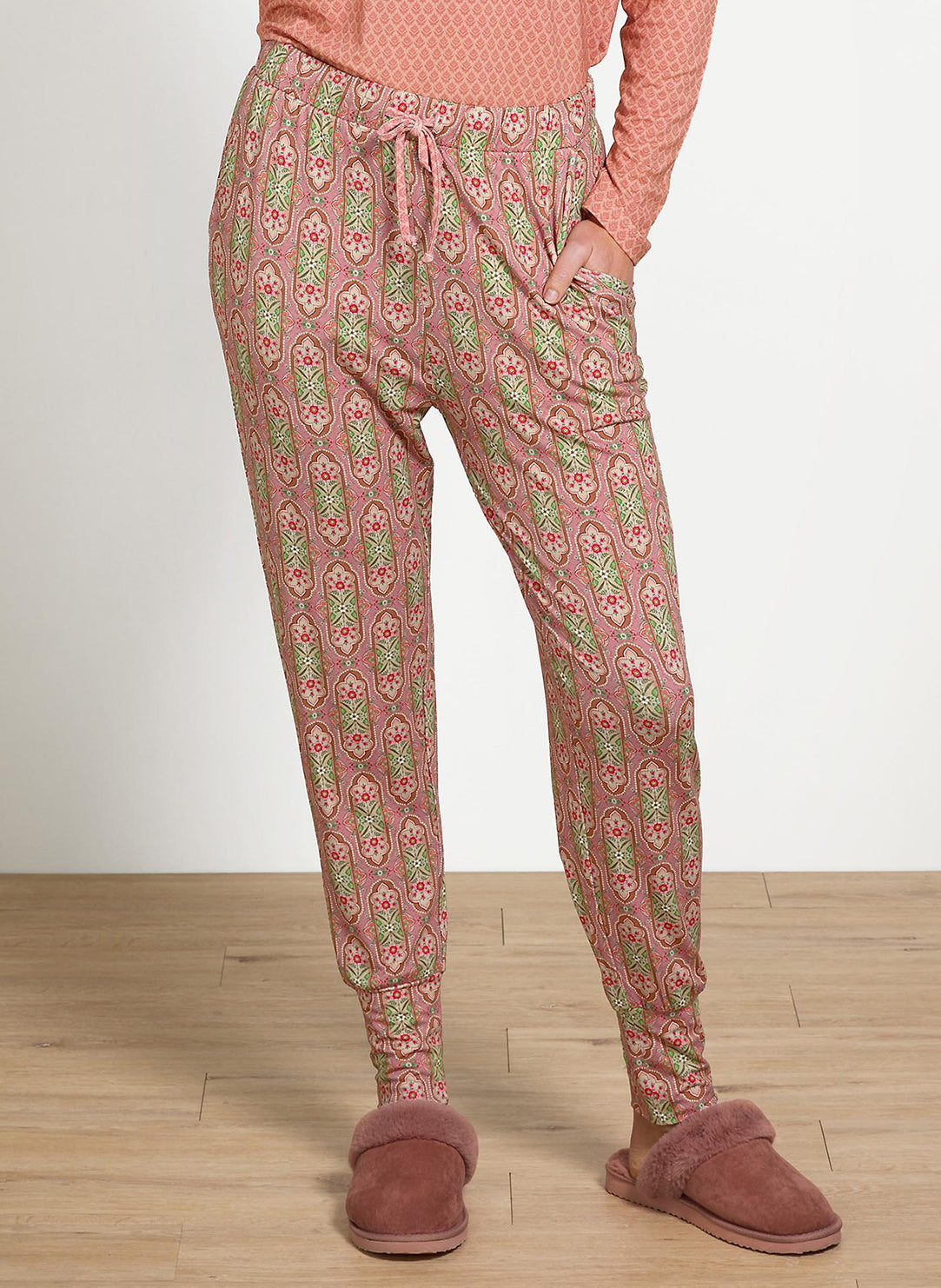 Jabalini Pink Bobien Cuffed Pajama Pant