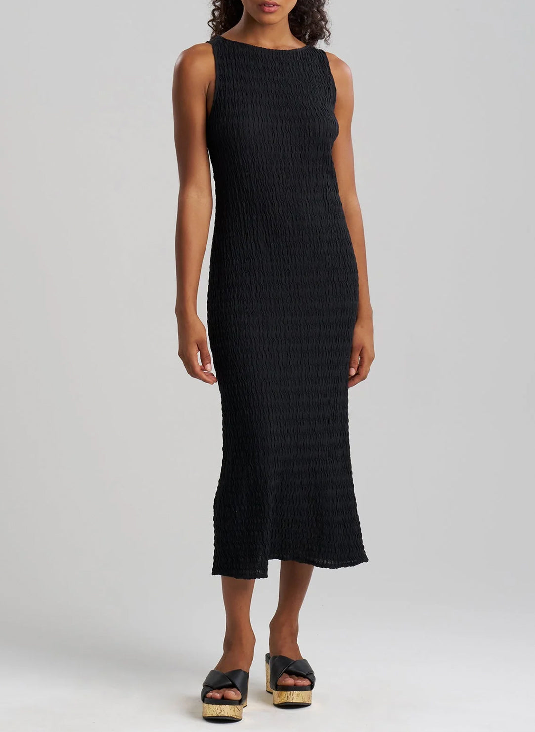 Waves Black Maxi Dress Swim Cover