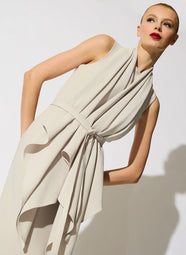 Stretch Crepe Pearl Neck Wrap