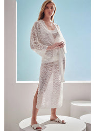 Peony Warm White Lace Gown