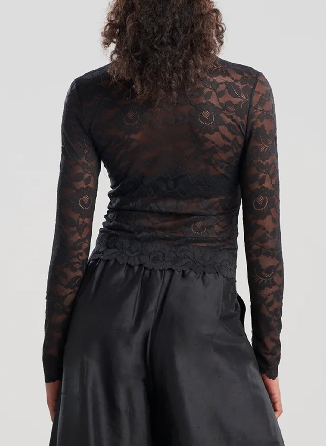 Peony Black Turtle Neck Top