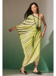 Yoshinoki Pear One shoulder Caftan Dress