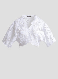Peony Floral Lace White Bolero