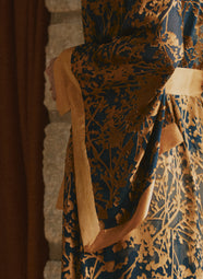 Dahlia Mousseline Dore Print Burnout Long Robe