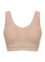 SoftStretch Ultra Beige Padded V-Neck Bralette