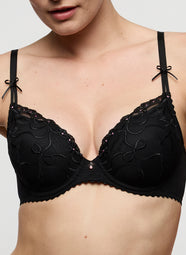 Noova Black Padded Bra Heartshape
