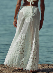 Celeste Dentelle Naturel Lace Long Beach Pareo