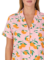 Squeeze of the Day Pink Short Sleeved Cropped Pajama Set