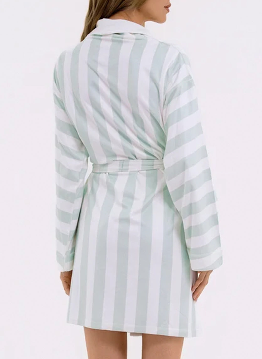 Cabana Stripe Mint Short Robe