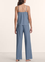 Gisele Printed Duo Stripe Slate Blue Cami Pant PJ Set