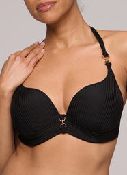 Emly Black Padded Bikini Top Heartshape
