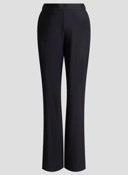 Crepe Knit Black Wide Pull on Pant