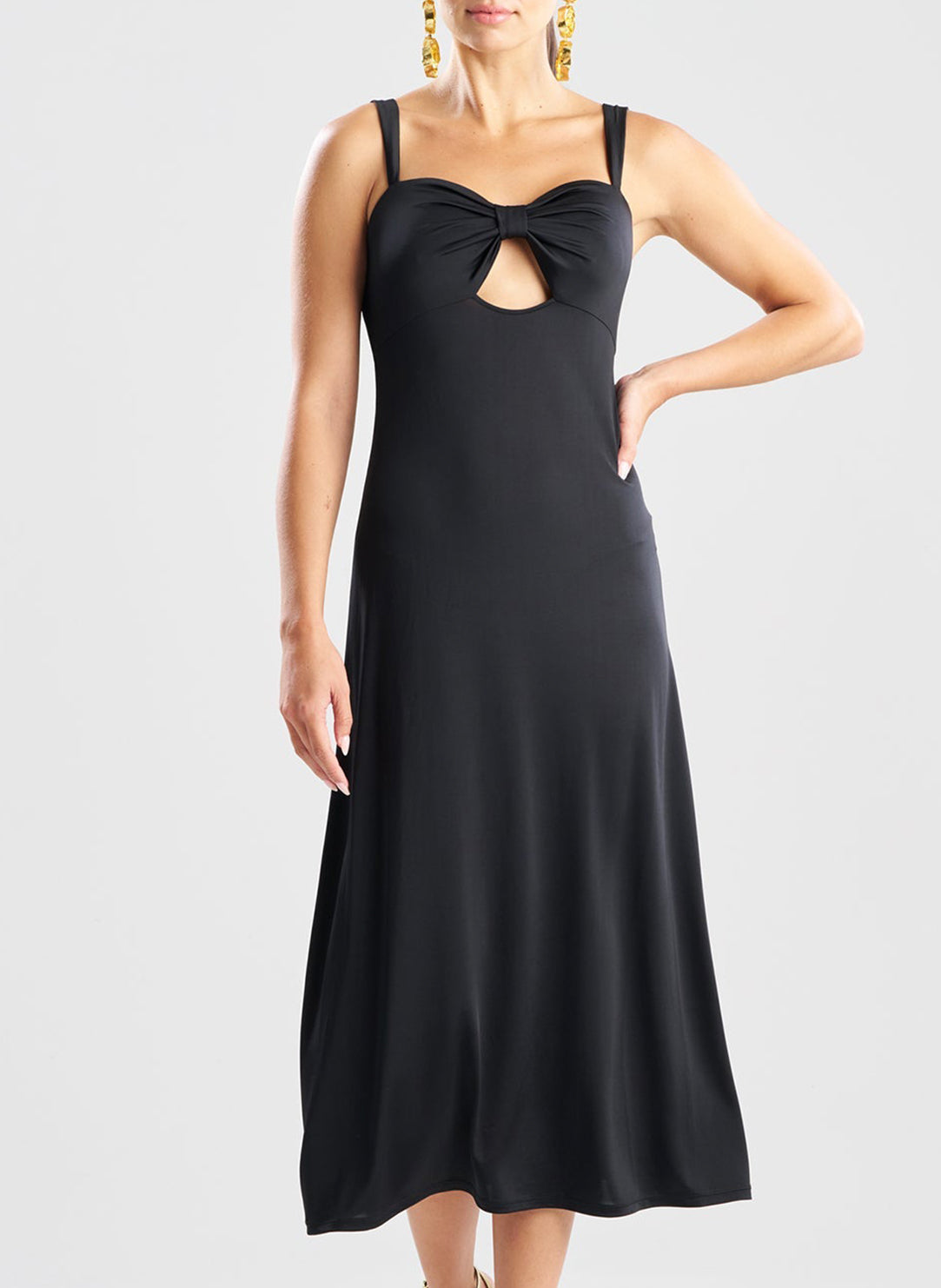 Solid Jersey Black Maxi Dress Swim Cover