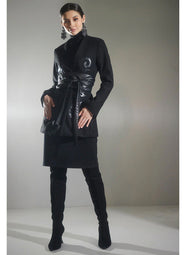 Layering Jersey Black Turtleneck Dress