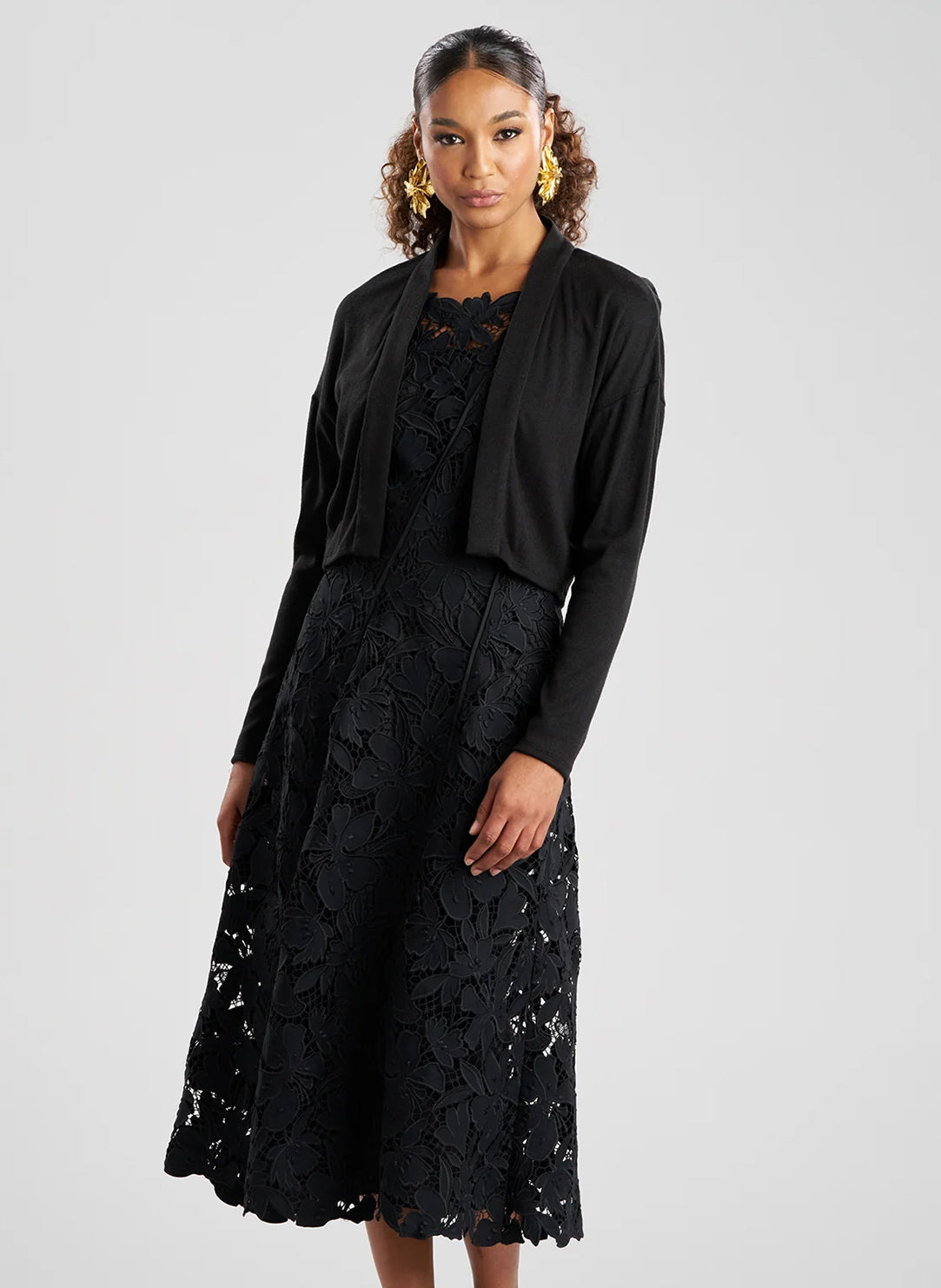 Lightweight Knit Black Bolero