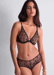 Cosmic Romance Black Star Triangle Plunge Bra
