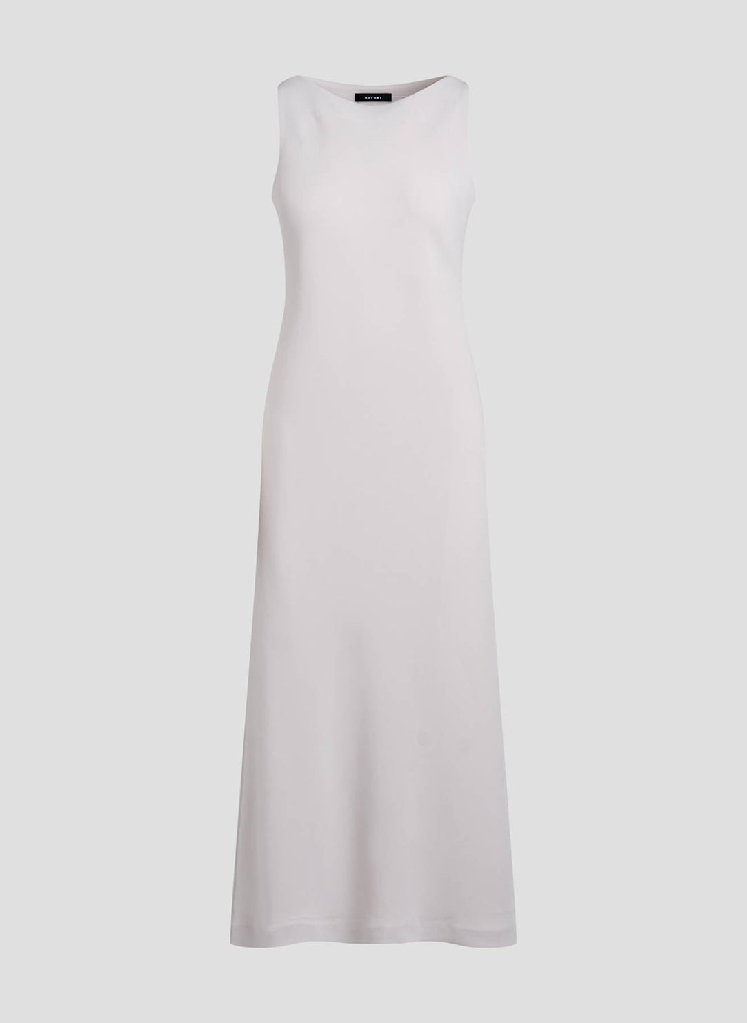 Stretch Crepe Pearl Tank Column Dress