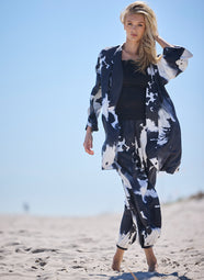 Black Orchid Black/White 100% Silk Jogger
